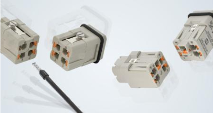 适用于 Han® 3A 和 4A 尺寸的推入式快速接线技术
